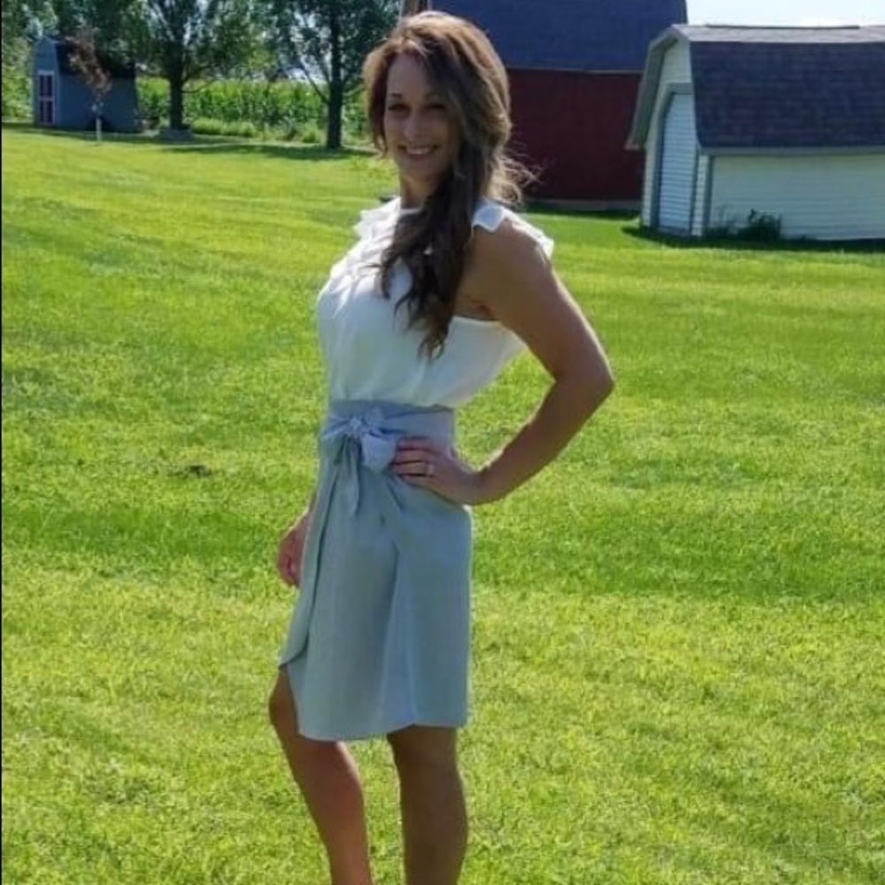 Gray Wrap and Tie Skirt